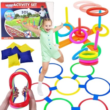 WOOPIE 3-in-1 rinkinys: Serso, klasės žaidimas, Cornhole taikinio mėtymas maišeliais