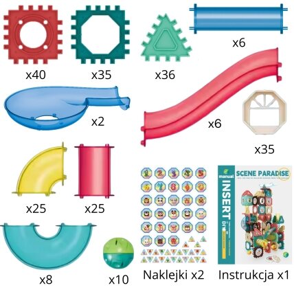 WOOPIE 3D konstrukcinės kaladėlės Edukacinis rinkinys Kamuoliukų takelis 228 el. 6 WOOPIE 3D konstrukcinės kaladėlės Edukacinis rinkinys Kamuoliukų takelis 228 el. 6