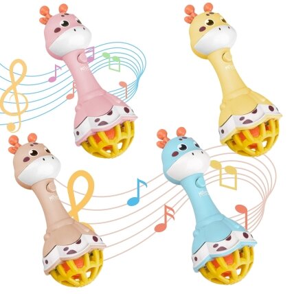 WOOPIE BABY Sensorinis žirafos barškutis, kramtukas su muzika Montessori 1 vnt. 4 WOOPIE BABY Sensorinis žirafos barškutis, kramtukas su muzika Montessori 1 vnt. 4
