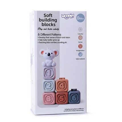 WOOPIE BABY Edukacinis rinkinys Piramidė Sensorinės kaladėlės 2in1 Kramtukas Skaičiai 9 WOOPIE BABY Edukacinis rinkinys Piramidė Sensorinės kaladėlės 2in1 Kramtukas Skaičiai 9