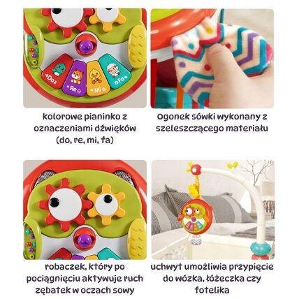 WOOPIE BABY Interaktyvus žaislas pelėdžiukas pianinukas su čežančia uodega 4 WOOPIE BABY Interaktyvus žaislas pelėdžiukas pianinukas su čežančia uodega 4