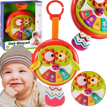 WOOPIE BABY Interaktyvus žaislas pelėdžiukas pianinukas su čežančia uodega WOOPIE BABY Interaktyvus žaislas pelėdžiukas pianinukas su čežančia uodega