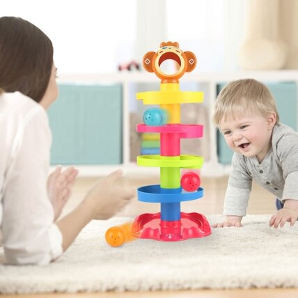 WOOPIE BABY Kamuoliukų trasa Kulodrom Rinkinys Spiralė + 3 kamuoliukai 2 WOOPIE BABY Kamuoliukų trasa Kulodrom Rinkinys Spiralė + 3 kamuoliukai 2