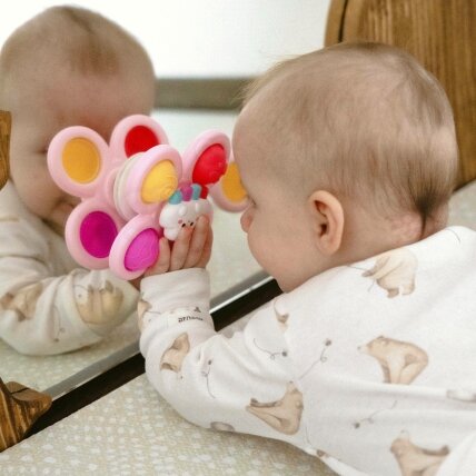 WOOPIE BABY Kosminis Spinner Pop-it sensorinis žaislas, keičiami 3 vnt., rožinis. 1 WOOPIE BABY Kosminis Spinner Pop-it sensorinis žaislas, keičiami 3 vnt., rožinis. 1