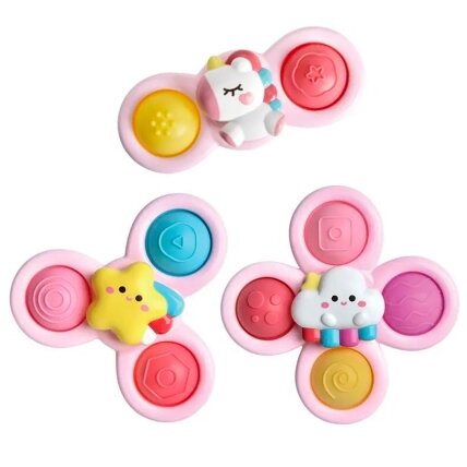 WOOPIE BABY Kosminis Spinner Pop-it sensorinis žaislas, keičiami 3 vnt., rožinis. 6