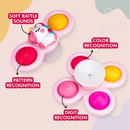 WOOPIE BABY Kosminis Spinner Pop-it sensorinis žaislas, keičiami 3 vnt., rožinis. 7 WOOPIE BABY Kosminis Spinner Pop-it sensorinis žaislas, keičiami 3 vnt., rožinis. 7