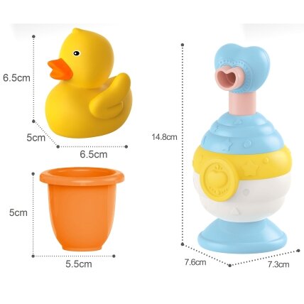 WOOPIE BABY vonios žaislai Puodelis + Ančiukas + Muilo dozatorius Rinkinys 1 WOOPIE BABY vonios žaislai Puodelis + Ančiukas + Muilo dozatorius Rinkinys 1