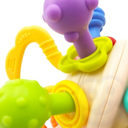 WOOPIE BABY Minkštas barškutis 2in1 kramtukas sensorinis žaislas kūdikiams 0m+ 12 WOOPIE BABY Minkštas barškutis 2in1 kramtukas sensorinis žaislas kūdikiams 0m+ 12