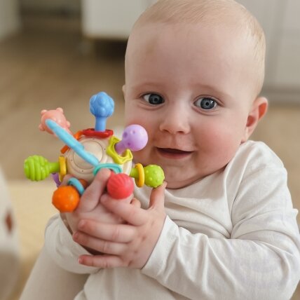 WOOPIE BABY Minkštas barškutis 2in1 kramtukas sensorinis žaislas kūdikiams 0m+ 6 WOOPIE BABY Minkštas barškutis 2in1 kramtukas sensorinis žaislas kūdikiams 0m+ 6