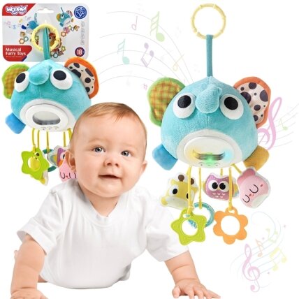 WOOPIE Baby pliušinis drambliukas – interaktyvus muzikinis minkštas žaislas su pakabukais ir kramtukais WOOPIE Baby pliušinis drambliukas – interaktyvus muzikinis minkštas žaislas su pakabukais ir kramtukais