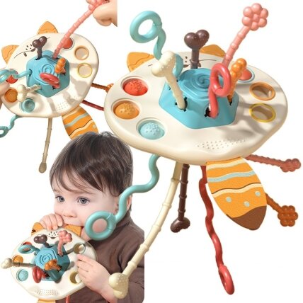 WOOPIE BABY Montessori sensorinis žaislas – kramtukas, barškutis, daugiafunkcis lapinas WOOPIE BABY Montessori sensorinis žaislas – kramtukas, barškutis, daugiafunkcis lapinas