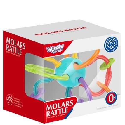 WOOPIE BABY sensorinis žaislas barškutis kramtukas 2in1 6 WOOPIE BABY sensorinis žaislas barškutis kramtukas 2in1 6