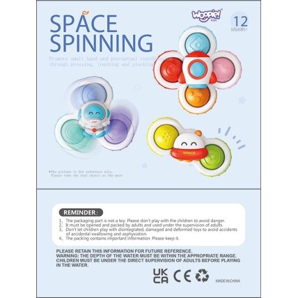 WOOPIE BABY Spinner sensorinis žaislas Raketa Ateivis UFO 3 vnt. 9 WOOPIE BABY Spinner sensorinis žaislas Raketa Ateivis UFO 3 vnt. 9