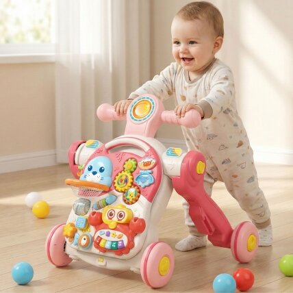 WOOPIE BABY stumdukas–vaikštynė, edukacinis staliukas, paspirtukas, ežiukas 4in1 1 WOOPIE BABY stumdukas–vaikštynė, edukacinis staliukas, paspirtukas, ežiukas 4in1 1