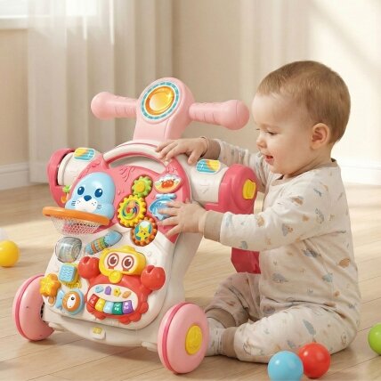 WOOPIE BABY stumdukas–vaikštynė, edukacinis staliukas, paspirtukas, ežiukas 4in1 3