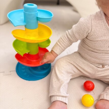 WOOPIE BABY kamuoliukų trasa Kulių trasa rinkinys Spiralė + 3 kamuoliukai 2