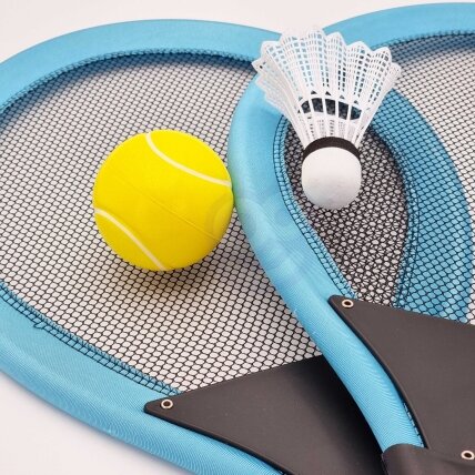 WOOPIE Didelės teniso ir badmintono raketės vaikams rinkinys + kamuoliukas ir plunksniukas 2 WOOPIE Didelės teniso ir badmintono raketės vaikams rinkinys + kamuoliukas ir plunksniukas 2