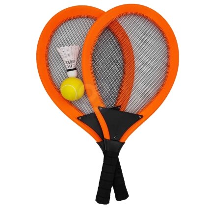 WOOPIE Didelės teniso ir badmintono raketės vaikams rinkinys + kamuoliukas ir plunksnelė 3 WOOPIE Didelės teniso ir badmintono raketės vaikams rinkinys + kamuoliukas ir plunksnelė 3