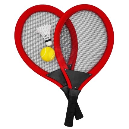 WOOPIE Didelės teniso ir badmintono raketės vaikams rinkinys + kamuoliukas ir plunksnelė 3 WOOPIE Didelės teniso ir badmintono raketės vaikams rinkinys + kamuoliukas ir plunksnelė 3