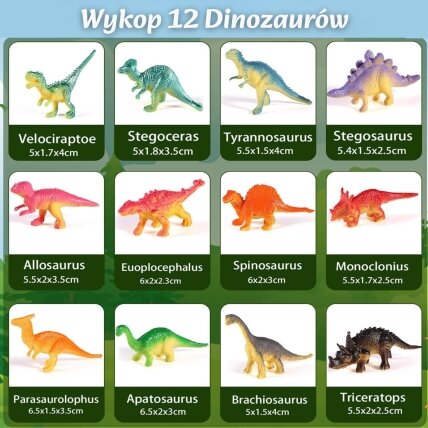 WOOPIE Dinozaurų kiaušinio kasinėjimas Archeologo rinkinys 12 dinozaurų iškasimui 2