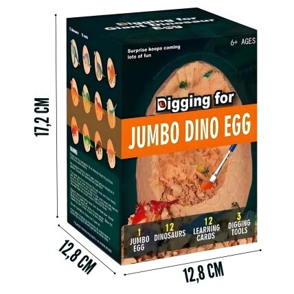 WOOPIE Dinozaurų kiaušinio kasinėjimas Archeologo rinkinys 12 dinozaurų iškasimui 6