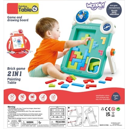 WOOPIE Dvipusė piešimo lenta ir žaidimas Tetris 2in1 9