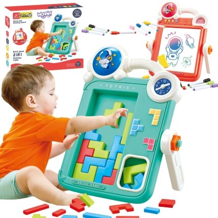 WOOPIE Dvipusė piešimo lenta ir žaidimas Tetris 2in1