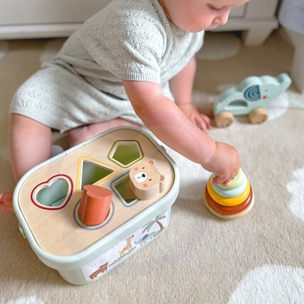 WOOPIE GREEN Dėžutė Sorter Box 3in1 Kaladėlės Piramidė Drambliukas FSC 1 WOOPIE GREEN Dėžutė Sorter Box 3in1 Kaladėlės Piramidė Drambliukas FSC 1