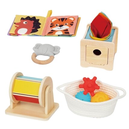 WOOPIE GREEN Box Dėžutė XXL Montessori edukacinė 6in1 sensorinė 5-6 mėn. 13 el. FSC 5