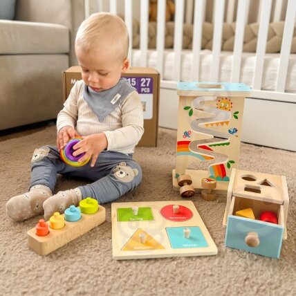 WOOPIE GREEN Dėžutė Box 6in1 13-15m Montessori edukacinė sensorinė FSC 3 WOOPIE GREEN Dėžutė Box 6in1 13-15m Montessori edukacinė sensorinė FSC 3