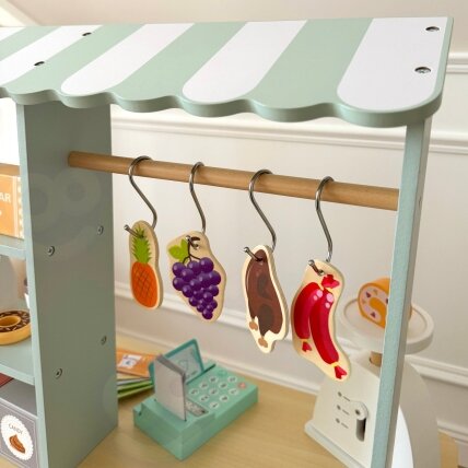WOOPIE GREEN Didelė daugiafunkcė parduotuvėlė 5in1 kioskas prekyvietė prekybos centras restoranas kavinė virtuvė 73 el. 9 WOOPIE GREEN Didelė daugiafunkcė parduotuvėlė 5in1 kioskas prekyvietė prekybos centras restoranas kavinė virtuvė 73 el. 9