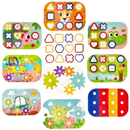 WOOPIE GREEN Konstrukcinis motorikos BOX Montessori 12w1 FSC 12