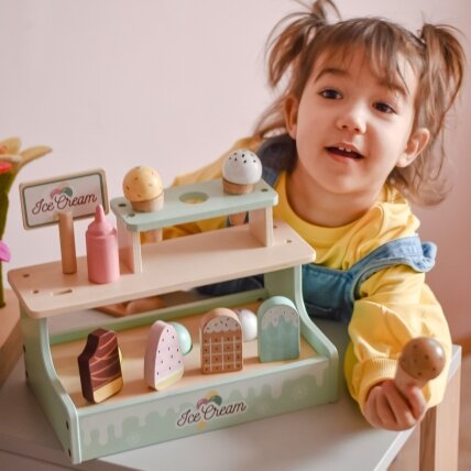WOOPIE GREEN Medinė ledainė parduotuvėlė Rinkinys su ledais prekystalis 16 vnt. 3 WOOPIE GREEN Medinė ledainė parduotuvėlė Rinkinys su ledais prekystalis 16 vnt. 3