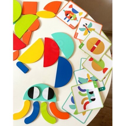 WOOPIE GREEN Medinė Montessori dėlionė 40 raštų atkurti 55 el. FSC sertifikatas 5