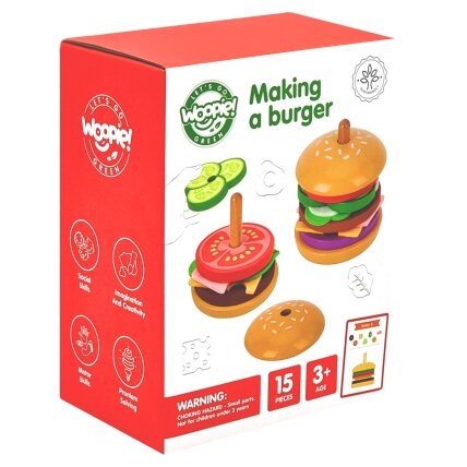 WOOPIE GREEN Medinis burgeris – restoranas, dėlionė vaikams, 15 el. FSC sertifikatas 13