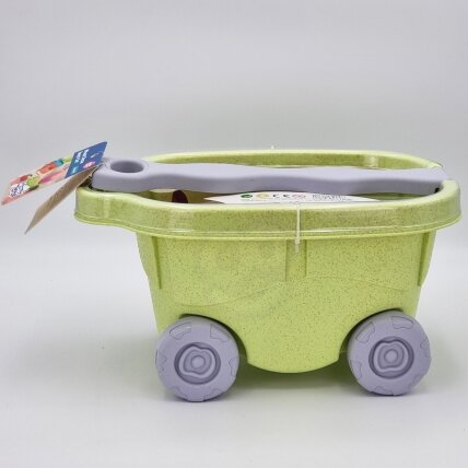 WOOPIE GREEN smėlio žaidimų rinkinys su vežimėliu 13 vnt. BIODEGRADUOJAMA ORGANINĖ MEDŽIAGA 13