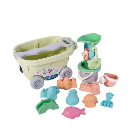 WOOPIE GREEN smėlio žaidimų rinkinys su vežimėliu 13 vnt. BIODEGRADUOJAMA ORGANINĖ MEDŽIAGA 25
