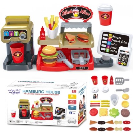 WOOPIE Fast Food XXL parduotuvė-restoranas su kasa + gėrimų dozatorius