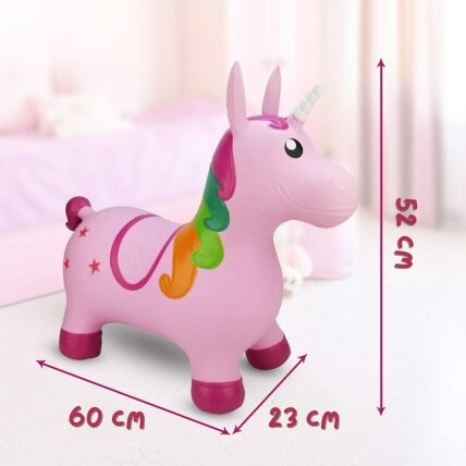WOOPIE guminis šokliukas šokinėjimui vienaragis rožinis + pompa 8 WOOPIE guminis šokliukas šokinėjimui vienaragis rožinis + pompa 8