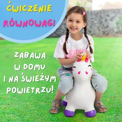WOOPIE guminis šokliukas šokinėjimui Vienaragis Baltas + pompa 2