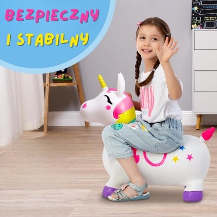 WOOPIE guminis šokliukas šokinėjimui Vienaragis Baltas + pompa 5