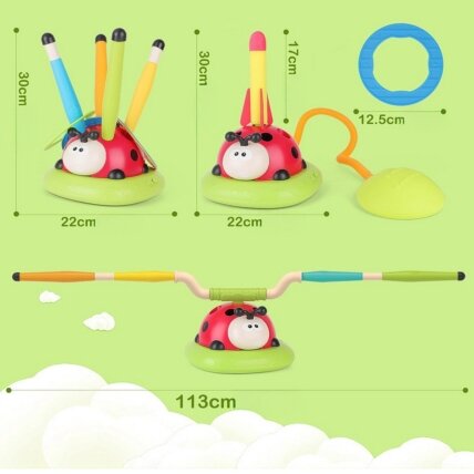 WOOPIE Vikrumo žaidimas 3in1 Raketos paleidimo įrenginys Šokdynė Mėtymas į taikinį Boružėlė 16