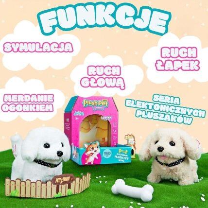 WOOPIE interaktyvus pliušinis šuniukas su kauliuku Bichon Golden Retriever 6