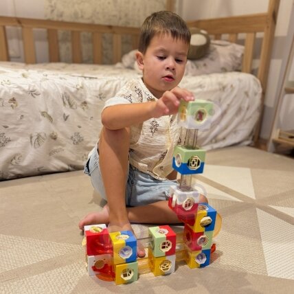 WOOPIE Rutuliukų trasa Kuliadrom Konstrukcinis rinkinys 3D kaladėlės 3