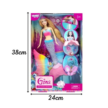 WOOPIE Stebuklinga vaivorykštinė undinėlė lėlė Gina su priedais 7