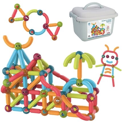 WOOPIE magnetinės edukacinės konstrukcinės kaladėlės 128 el. 7
