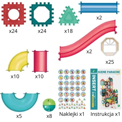 WOOPIE magnetinės konstrukcinės 3D kaladėlės edukacinis rinkinys kamuoliukų trasa 128 el. 5 WOOPIE magnetinės konstrukcinės 3D kaladėlės edukacinis rinkinys kamuoliukų trasa 128 el. 5