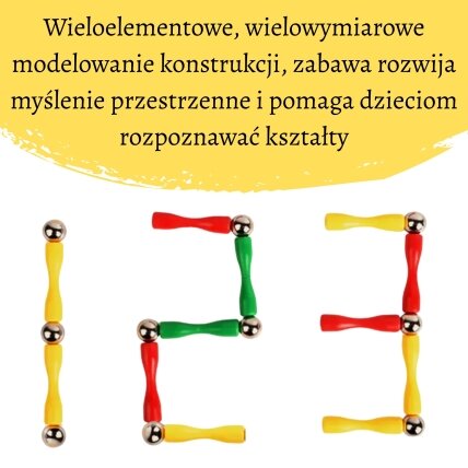 WOOPIE magnetinės konstrukcinės 3D kaladėlės 128 vnt. XXL 7