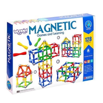 WOOPIE magnetinės konstrukcinės 3D kaladėlės 128 vnt. XXL 9