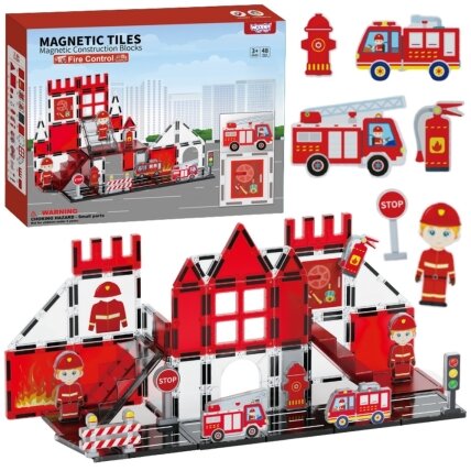 WOOPIE Magnetinės 3D kaladėlės Rinkinys „Gaisrinė“ 48 vnt. WOOPIE Magnetinės 3D kaladėlės Rinkinys „Gaisrinė“ 48 vnt.